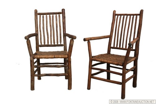 Appraisal: SIGNED PR OF OLD HICKORY ARMCHAIRS