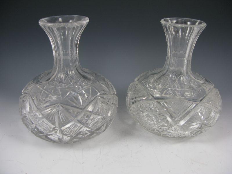 Appraisal: Pair of Blown Cut Glass Water Carafes