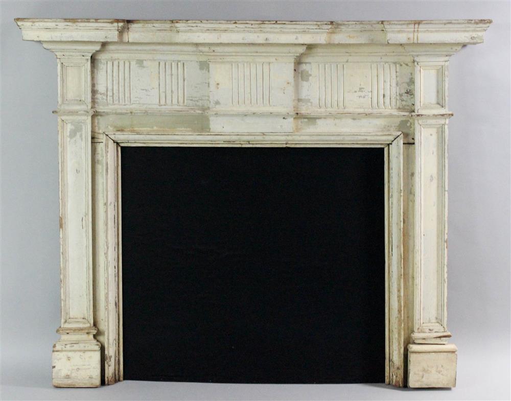 Appraisal: FEDERAL STYLE PAINTED PINE FIREPLACE MANTEL TH CENTURY the mantel