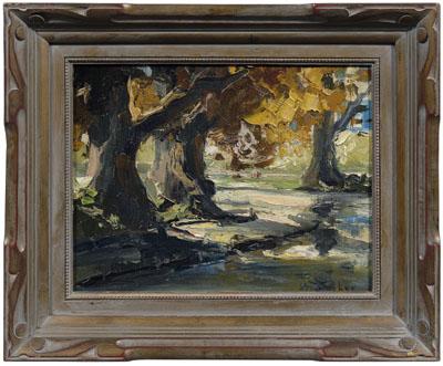 Appraisal: Philip G Shumaker painting Pennsylvania - three trees signed lower