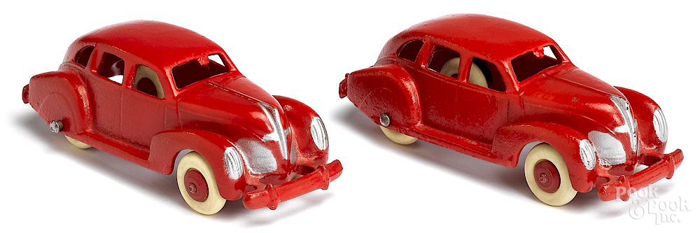 Appraisal: Two Hubley cast iron Lincoln Zephyr sedans Two Hubley cast