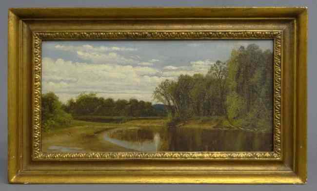 Appraisal: th c oil on canvas Esopus Creek Site '' x