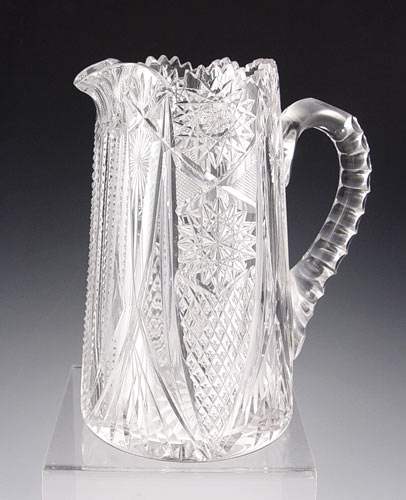 Appraisal: AMERICAN BRILLIANT PERIOD CUT GLASS WATER PITCHER Unsigned Measures ''