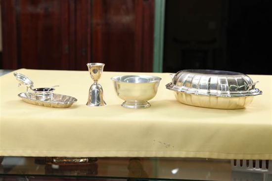 Appraisal: FIVE PIECES OF STERLING Lot includes a covered vegetable dish