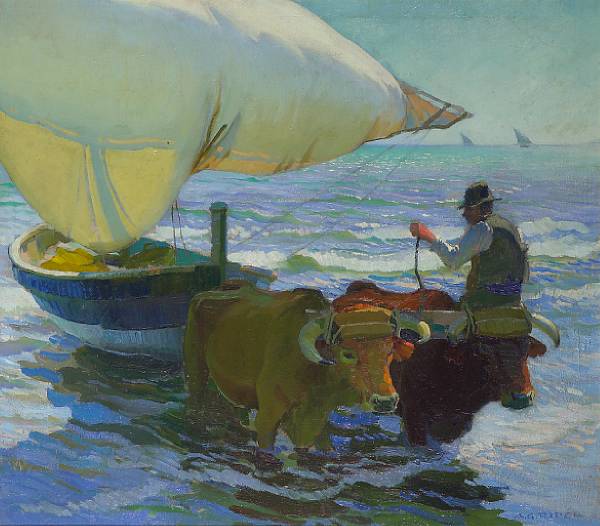 Appraisal: Arthur Grover Rider American - Bringing in the boats Valencia