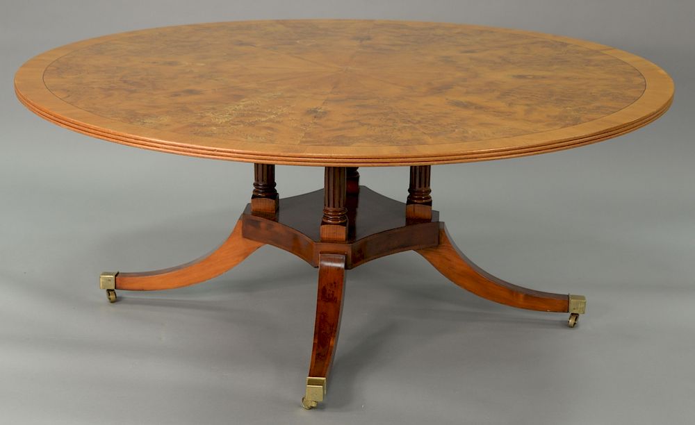 Appraisal: Round pedestal dining table with pads ht in dia in