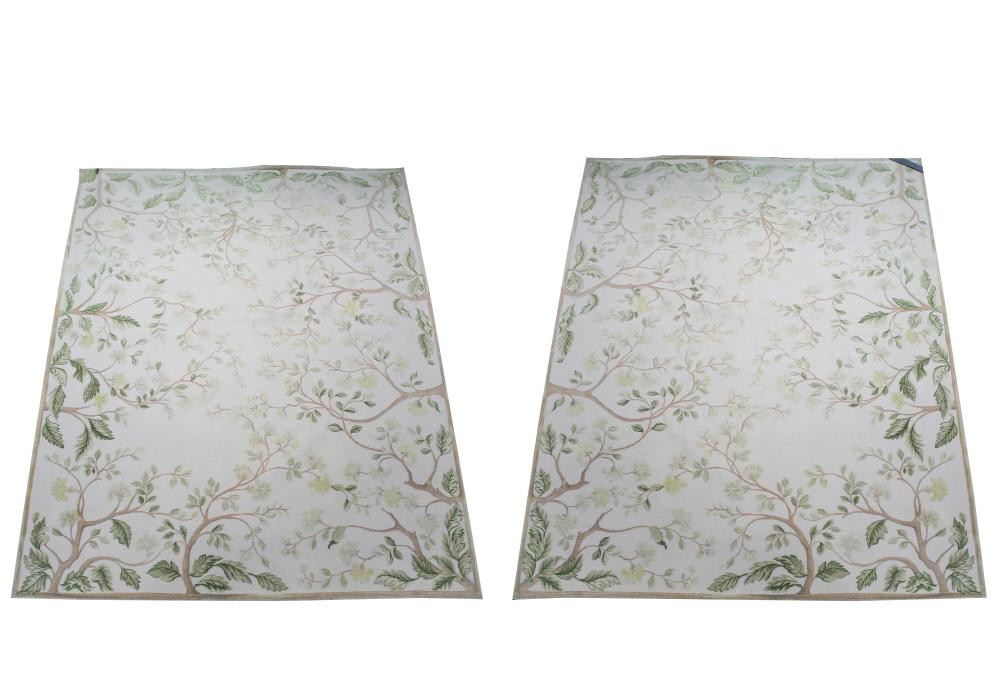 Appraisal: PAIR OF CONTEMPORARY CARPETSwool or wool blend green and beige