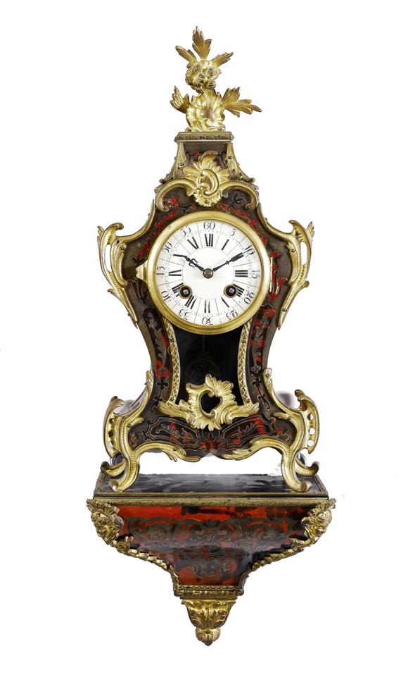 Appraisal: SMALL BRACKET CLOCK WITH BOULLE MARQUETRY Louis XV style early