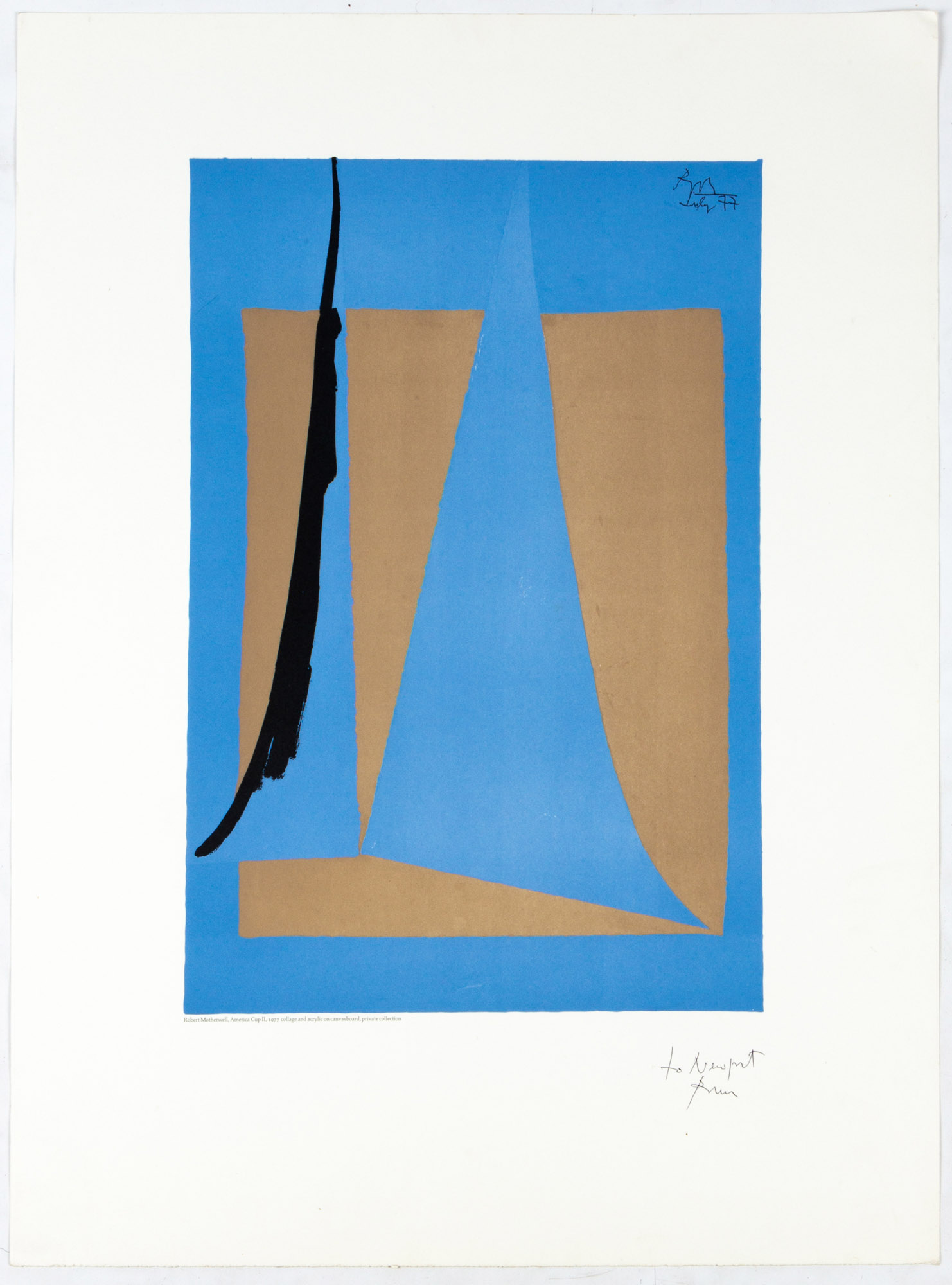 Appraisal: ROBERT MOTHERWELL AMERICAN - AMERICA CUP II Lithographic print Signed