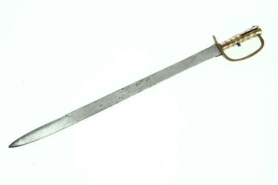 Appraisal: BAYONET England early th century Indian Baker-type bayonet with brass