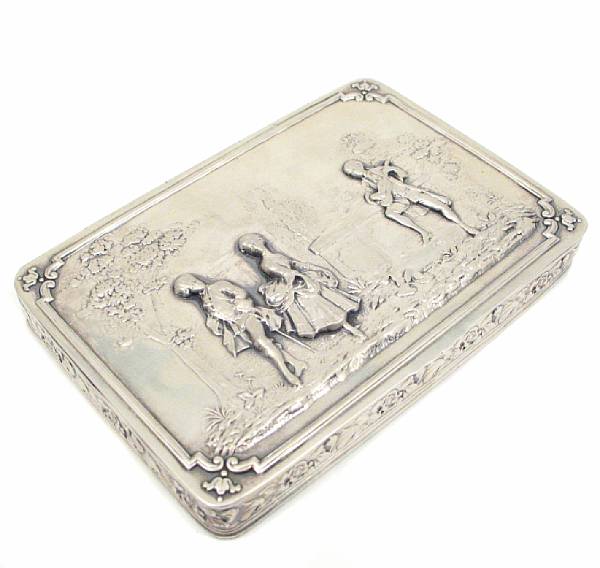 Appraisal: A German standard silver box Of rectangular form the lid