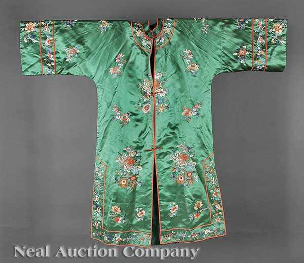 Appraisal: Two Chinese Embroidered Silk Robes c s the first yellow