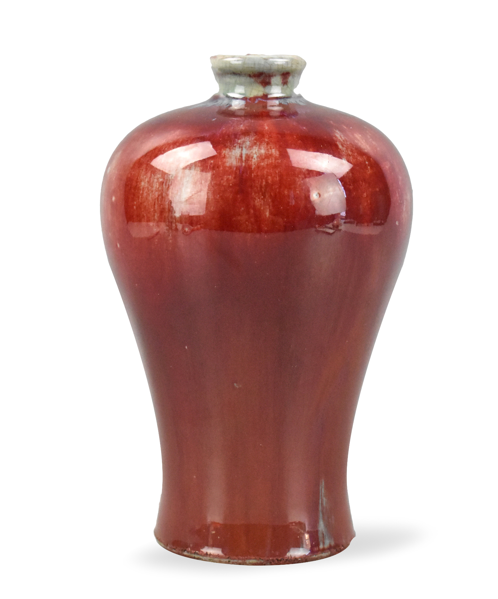 Appraisal: A Chinese flambe glazed mei vase dating from the th