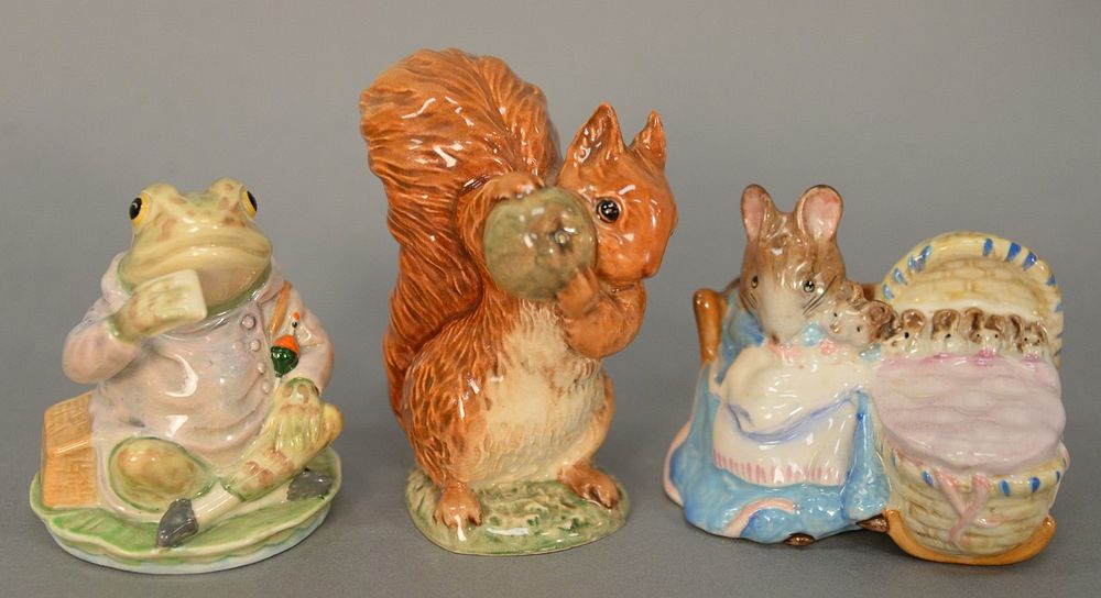 Appraisal: Three Beatrix Potter figural pieces to include Hunca Munca ht