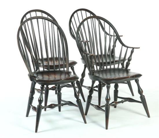 Appraisal: SET OF FOUR WINDSOR-STYLE CHAIRS Warren Chair Works Warren Rhode