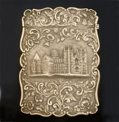 Appraisal: A Victorian embossed 'castletop' card case with view of York