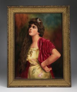 Appraisal: Orientalist porcelain plaque th c Limoges Limoges enamel porcelain plaque