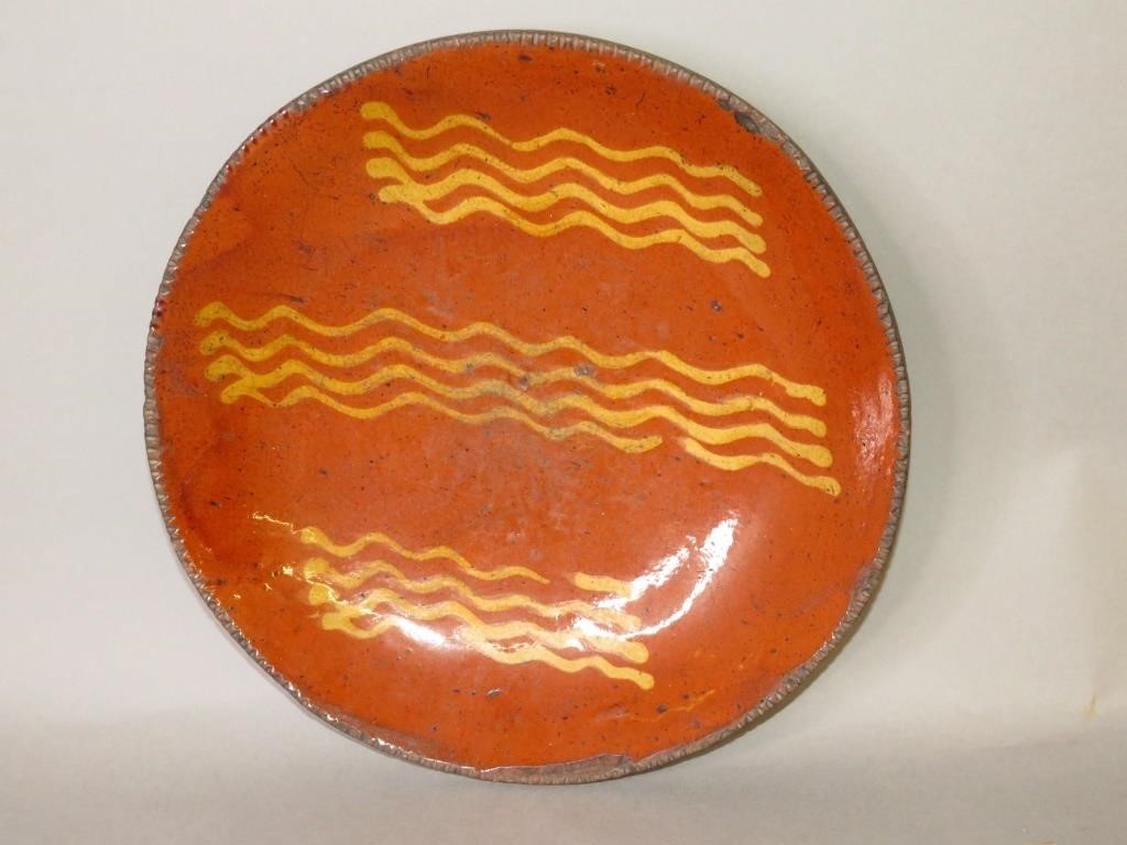 Appraisal: PA SLIPWARE DISHca PA slipware dish drape molded with three