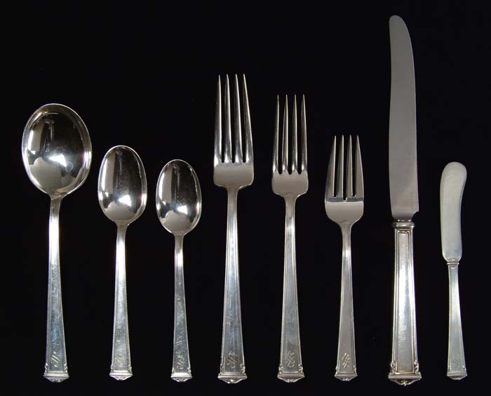 Appraisal: -PIECE INTERNATIONAL STERLING FLATWARE SET IN THE THESEUM PATTERN Set