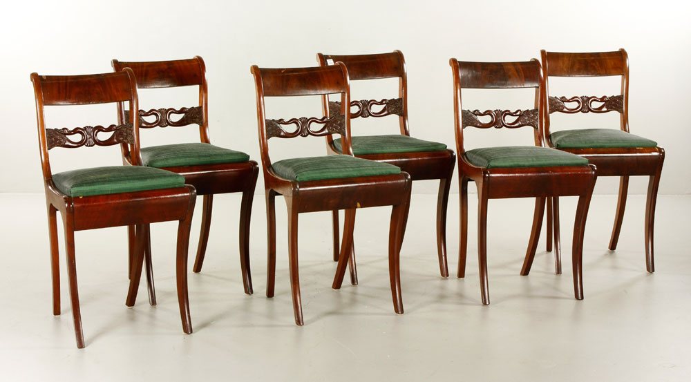 Appraisal: - Empire Side Chairs Set of six Empire side chairs