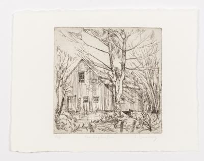 Appraisal: Leslie Duxbury - New England Barn signed and inscribed artist's