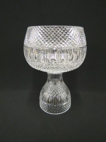 Appraisal: Cut Crystal Punchbowl on Stand diamond and thumbprint design tall