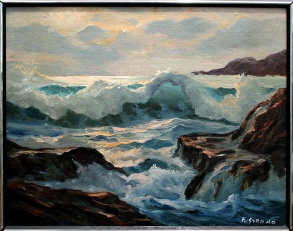 Appraisal: STRANO Frank American th C Coastal sun OIL Canvasboard ''