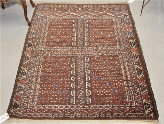 Appraisal: TEKKE ENGSI CARPET antique Traces of wear x cm