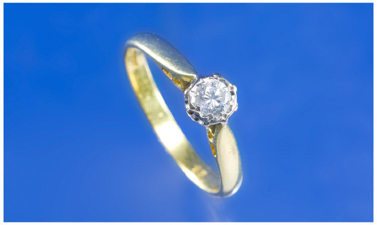 Appraisal: ct Gold Single Stone Solitaire Ring Round Brilliant Cut Diamond