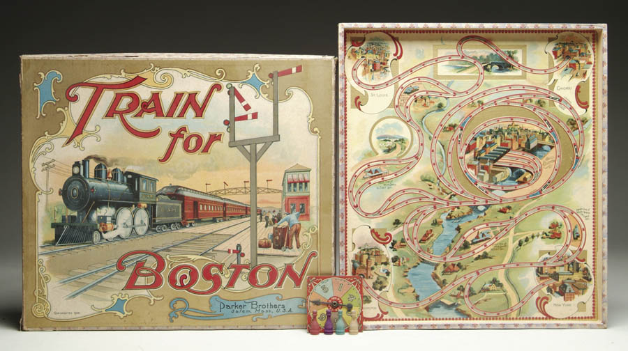 Appraisal: TRAIN FOR BOSTON GAME Early Parker Bros game Ca showing