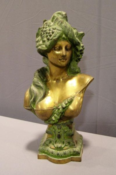 Appraisal: Nouveau Style Bust Cast metal bust of a Nouveau style