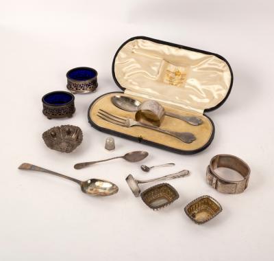 Appraisal: An Edwardian silver Christening set Francis Higgins London comprising a