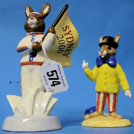 Appraisal: Royal Doulton Bunnykins figures Joker DB and England Athlete DB