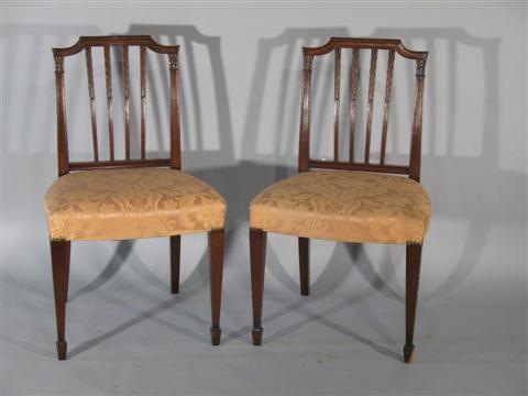 Appraisal: PAIR FEDERAL STYLE HEPPLEWHITE STYLE CHAIRS Slover and Taylor style