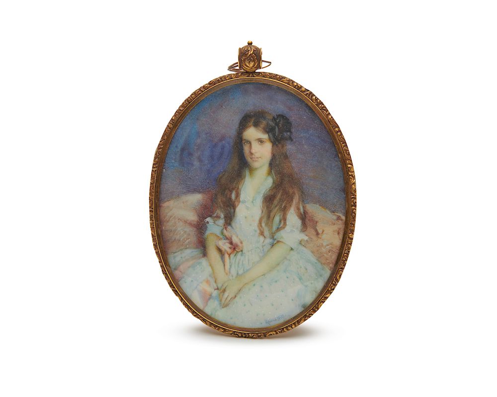 Appraisal: LAURA COOMBS HILLS American - Portrait Miniature LAURA COOMBS HILLS