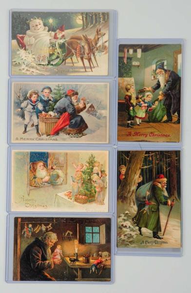 Appraisal: Lot of Santa Postcards Lot has one fantasy snowman and