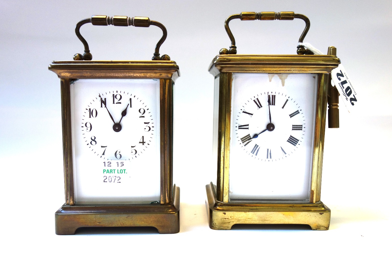 Appraisal: A gilt brass cased carriage clock early th century with