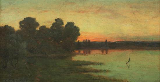 Appraisal: EDMUND CLARENCE MESSER American - SUNSET ALONG THE POTOMAC signed