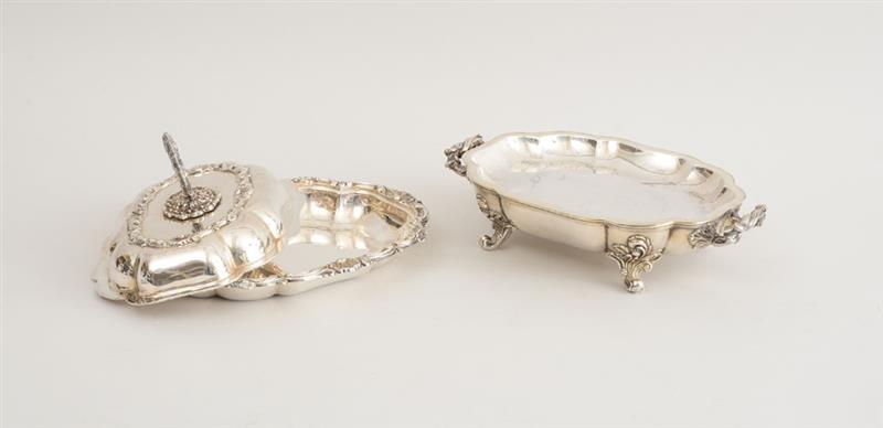 Appraisal: ENGLISH SILVER-PLATED ENTREE DISH AND COVER AND AN ENGLISH SILVER-PLATED