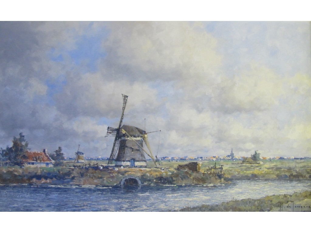 Appraisal: M DE JONGERE TH CENTURY KINDERDYKE ROTTERDAM Oil on canvas