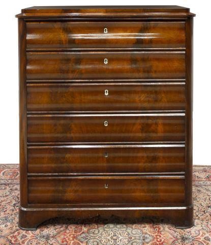 Appraisal: Danish mahogany chest of drawers mid th c six drawers