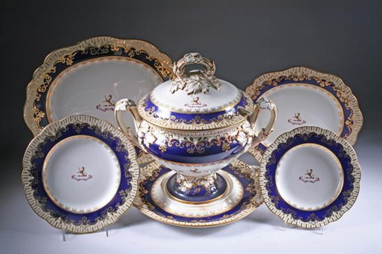 Appraisal: -PIECE ENGLISH PORCELAIN ARMORIAL-DECORATED DINNER SERVICE th century probably Coalport