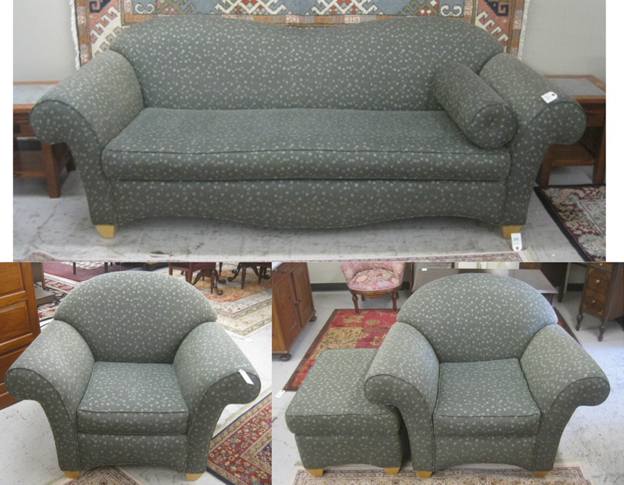 Appraisal: TRADITIONAL STYLE SOFA AND CHAIR SET the -piece set to