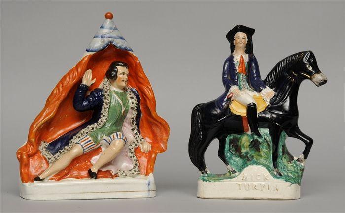 Appraisal: TWO STAFFORDSHIRE FIGURES Including David Garrick as Richard III and