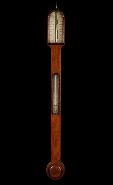 Appraisal: Victorian walnut stick barometer L Casella London mid- th century