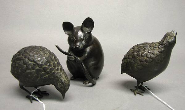 Appraisal: Japanese Works of ArtNetsuke and Okimono th Century Including a