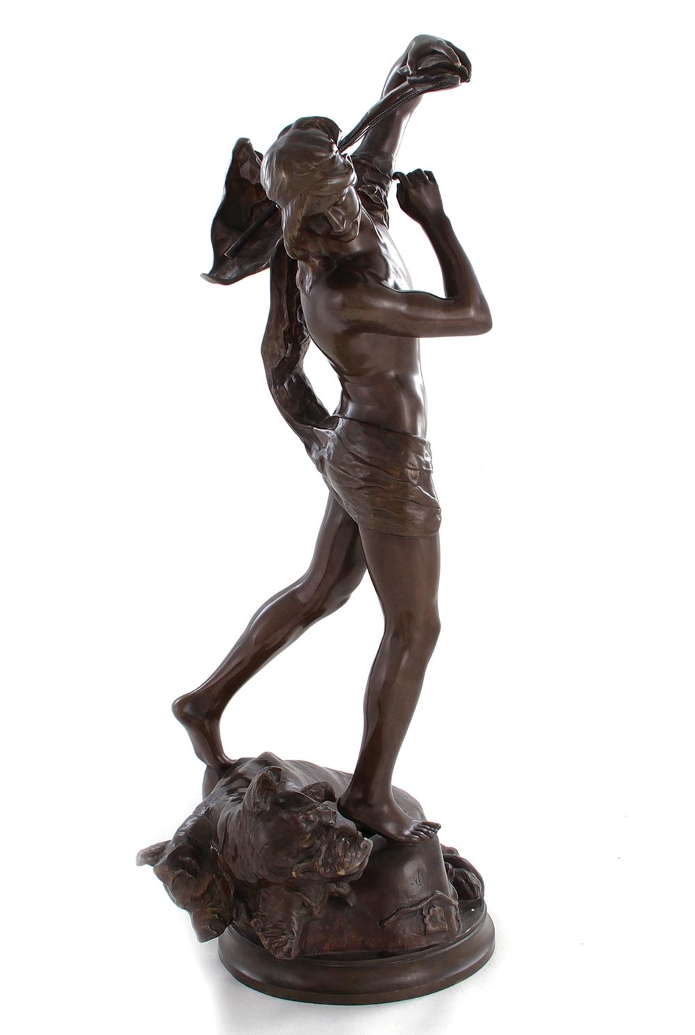 Appraisal: Henri Peinte French - ORPHEUS AND CERBERUS bronze with dark