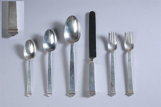 Appraisal: -PIECE TIFFANY STERLING SILVER FLATWARE SERVICE Hampton pattern Including eight