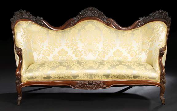 Appraisal: American Rococo Revival Laminated Rosewood Sofa third quarter th century