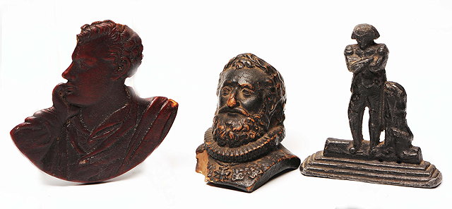 Appraisal: THREE 'GRAND TOUR' BUSTS FIGURES including Lord Byron perhaps Bois